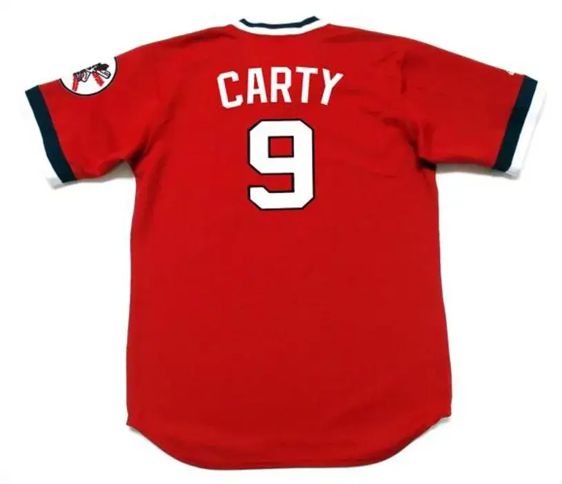 RICO CARTY Cleveland Indians 1975 Majestic Cooperstown Throwback Jersey 