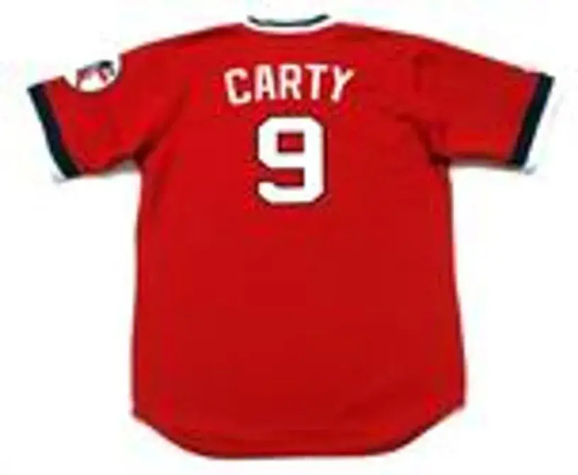 RICO CARTY Cleveland Indians 1975 Majestic Cooperstown Throwback Jersey 