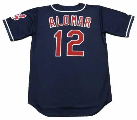 ROBERTO ALOMAR Cleveland Indians 1999 Majestic Throwback Alternate Baseball Jersey 