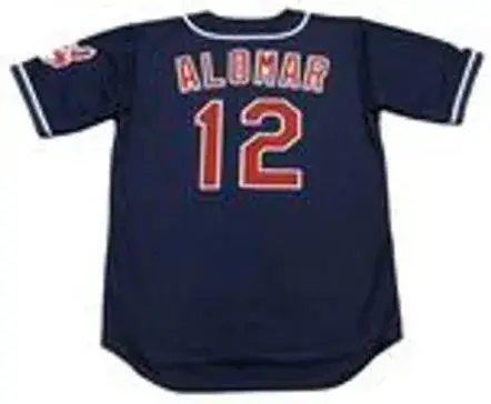 ROBERTO ALOMAR Cleveland Indians 1999 Majestic Throwback Alternate Baseball Jersey 