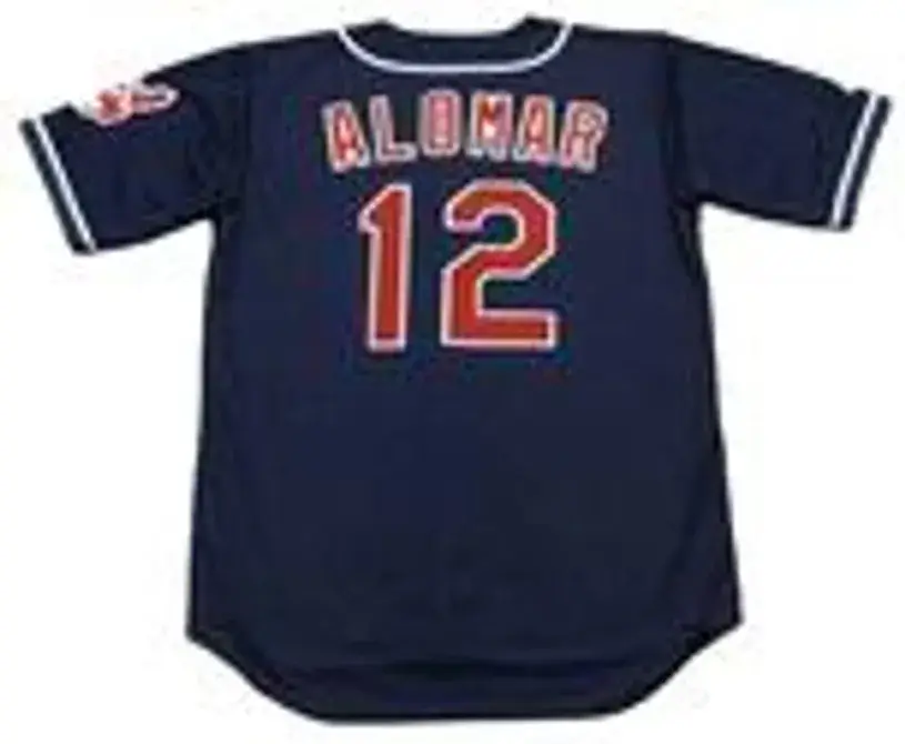 ROBERTO ALOMAR Cleveland Indians 1999 Majestic Throwback Alternate Baseball Jersey 