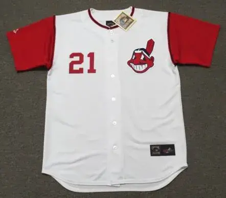 ROCKY COLAVITO Cleveland Indians 1965 Home Majestic Baseball Throwback Jersey