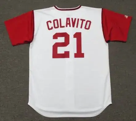ROCKY COLAVITO Cleveland Indians 1965 Home Majestic Baseball Throwback Jersey 