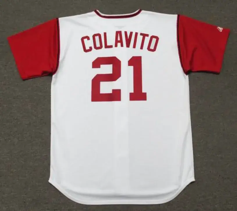 ROCKY COLAVITO Cleveland Indians 1965 Home Majestic Baseball Throwback Jersey 