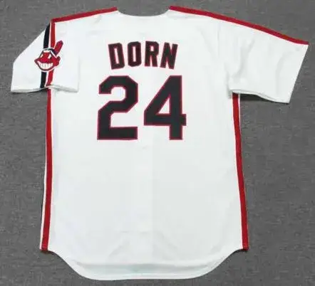 ROGER DORN Cleveland Indians 1980’s Majestic Baseball Throwback Jersey 