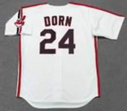 ROGER DORN Cleveland Indians 1980’s Majestic Baseball Throwback Jersey 