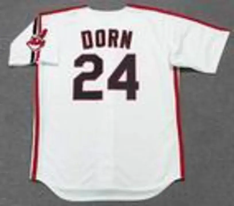 ROGER DORN Cleveland Indians 1980’s Majestic Baseball Throwback Jersey 