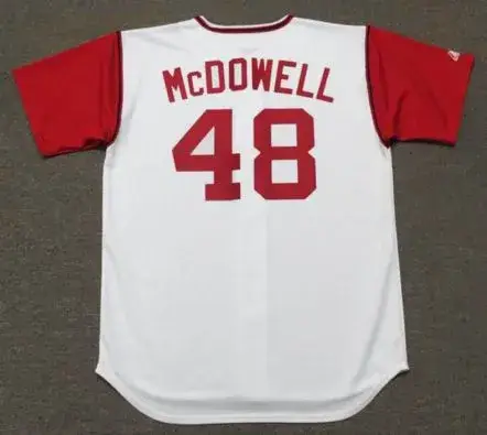 SAM McDOWELL Cleveland Indians 1969 Majestic Cooperstown Home Baseball Jersey 