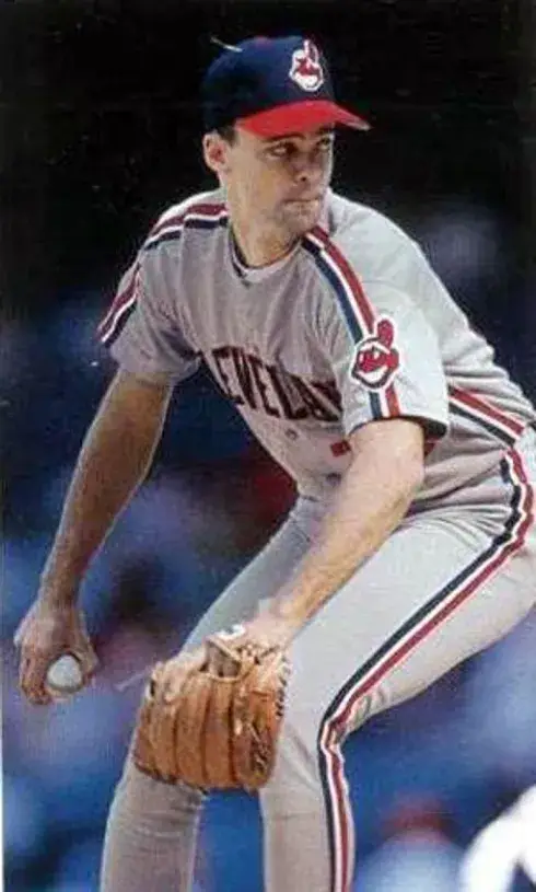 STEVE OLIN Cleveland Indians 1992 Majestic Throwback Away Baseball Jersey 