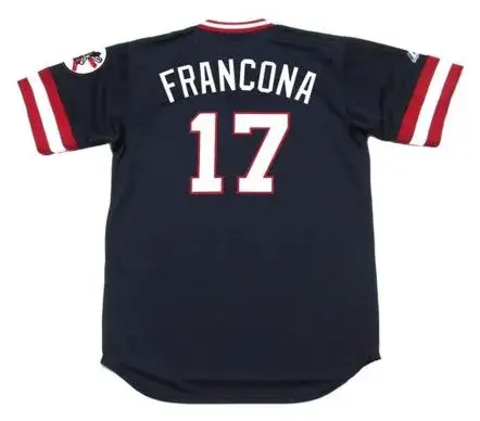 TERRY FRANCONA Cleveland Indians 1970’s Majestic Cooperstown Throwback Jersey 