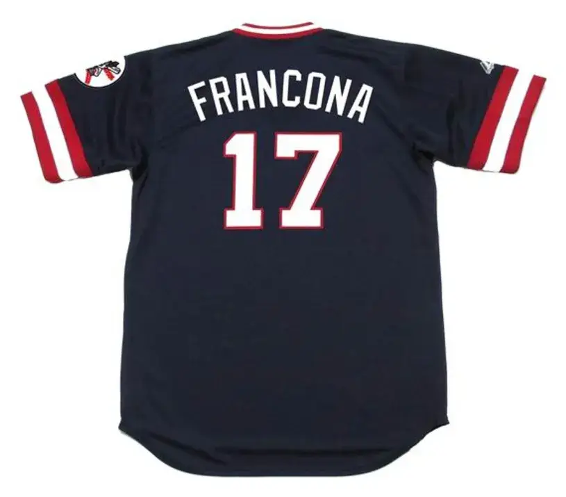 TERRY FRANCONA Cleveland Indians 1970’s Majestic Cooperstown Throwback Jersey 