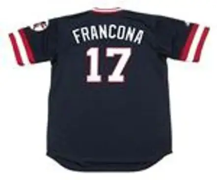 TERRY FRANCONA Cleveland Indians 1970’s Majestic Cooperstown Throwback Jersey 