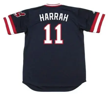 TOBY HARRAH Cleveland Indians 1982 Majestic Cooperstown Throwback Away Jersey 
