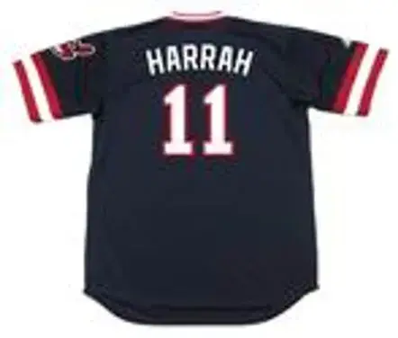 TOBY HARRAH Cleveland Indians 1982 Majestic Cooperstown Throwback Away Jersey 