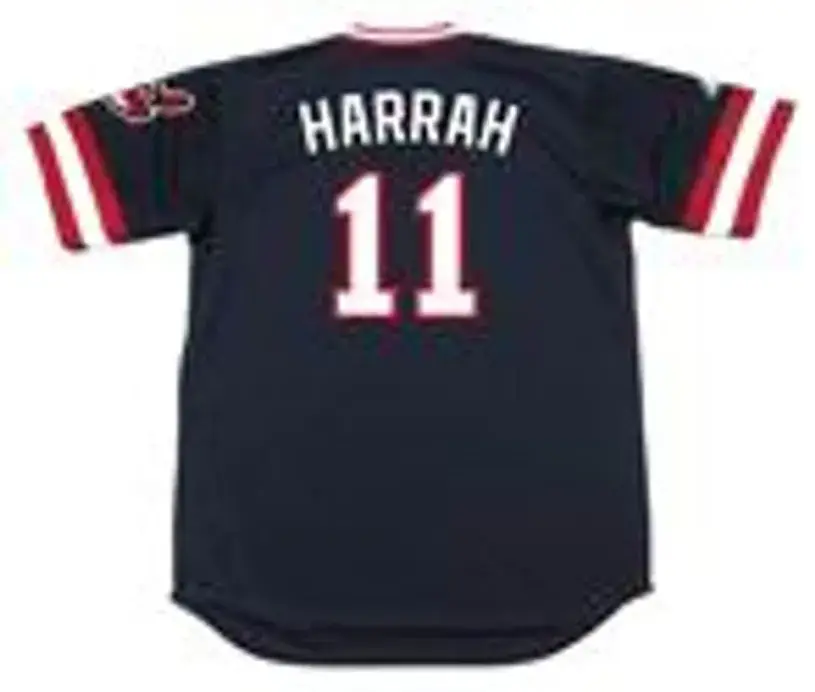 TOBY HARRAH Cleveland Indians 1982 Majestic Cooperstown Throwback Away Jersey 