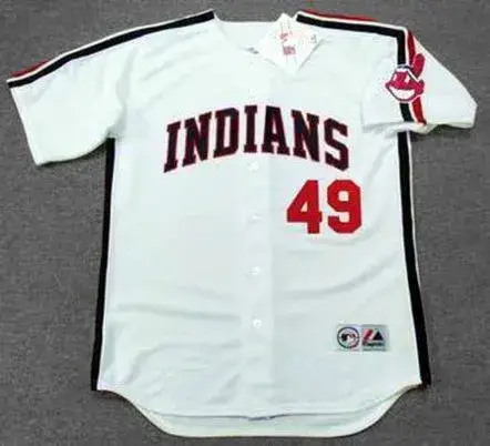 TOM CANDIOTTI Cleveland Indians 1990 Majestic Throwback Home Baseball Jersey