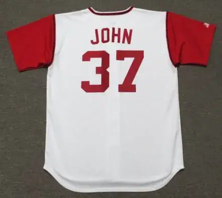 TOMMY JOHN Cleveland Indians 1964 Majestic Cooperstown Home Baseball Jersey 