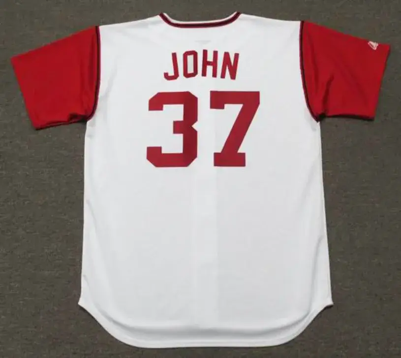 TOMMY JOHN Cleveland Indians 1964 Majestic Cooperstown Home Baseball Jersey 