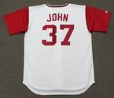TOMMY JOHN Cleveland Indians 1964 Majestic Cooperstown Home Baseball Jersey 