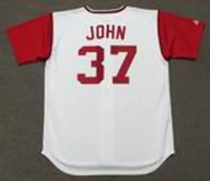 TOMMY JOHN Cleveland Indians 1964 Majestic Cooperstown Home Baseball Jersey 