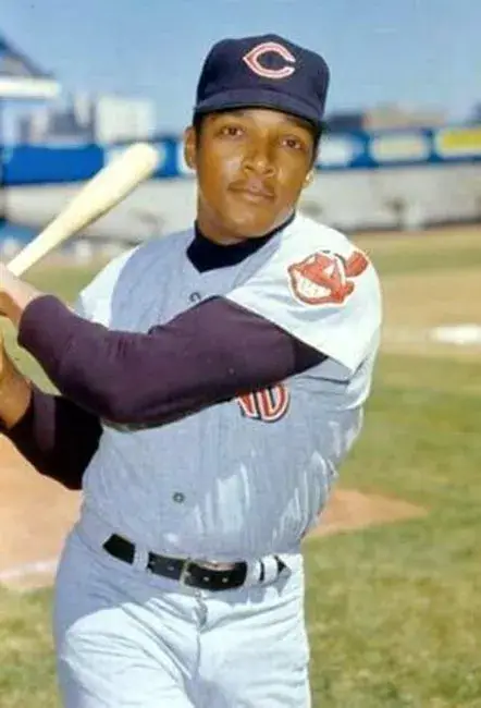 VADA PINSON Cleveland Indians 1970 Away Majestic Baseball Throwback Jersey 
