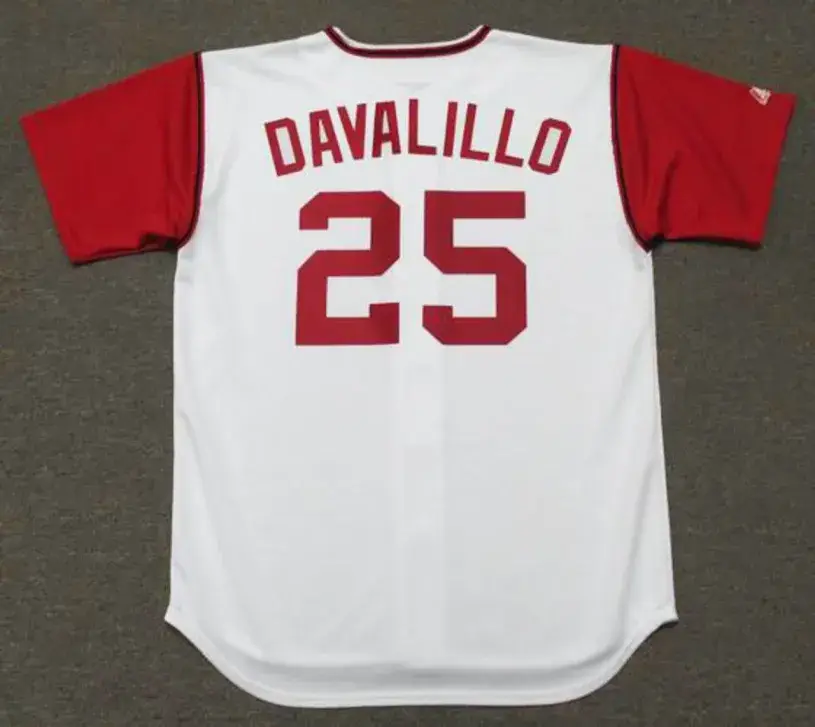 VIC DAVALILLO Cleveland Indians 1967 Majestic Cooperstown Home Baseball Jersey 