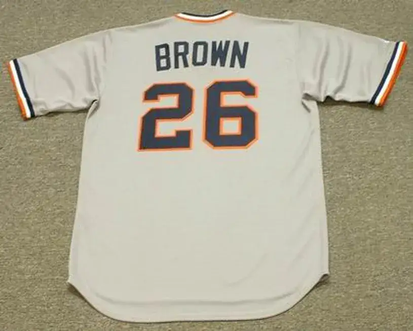 GATES BROWN Detroit Tigers 1972 Majestic Cooperstown Throwback Away Baseball Jersey 