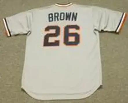 GATES BROWN Detroit Tigers 1972 Majestic Cooperstown Throwback Away Baseball Jersey 