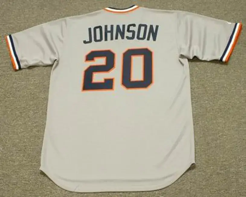 HOWARD JOHNSON Detroit Tigers 1984 Majestic Cooperstown Throwback Away Baseball Jersey 