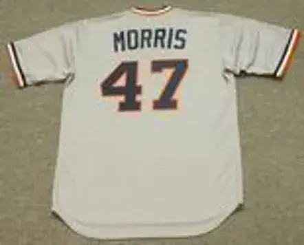 JACK MORRIS Detroit Tigers 1984 Majestic Cooperstown Throwback Away Baseball Jersey 