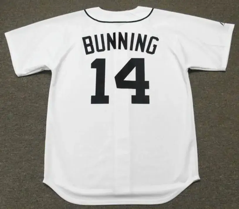 JIM BUNNING Detroit Tigers 1960’s Majestic Throwback Home Baseball Jersey 