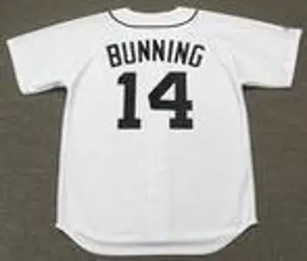 JIM BUNNING Detroit Tigers 1960’s Majestic Throwback Home Baseball Jersey 