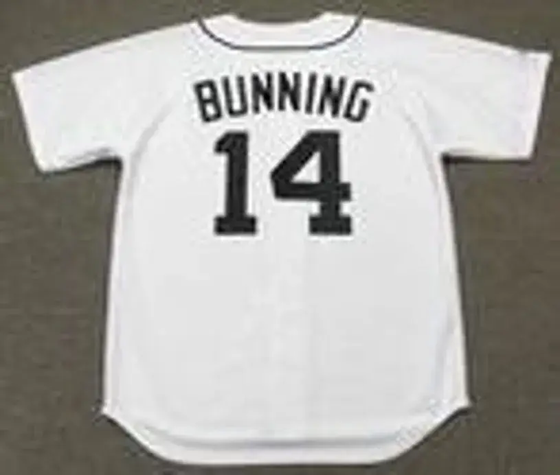JIM BUNNING Detroit Tigers 1960’s Majestic Throwback Home Baseball Jersey 