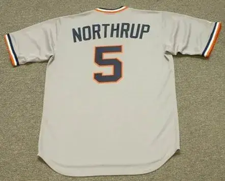 JIM NORTHRUP Detroit Tigers 1972 Majestic Cooperstown Throwback Away Baseball Jersey 