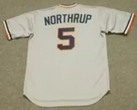 JIM NORTHRUP Detroit Tigers 1972 Majestic Cooperstown Throwback Away Baseball Jersey 