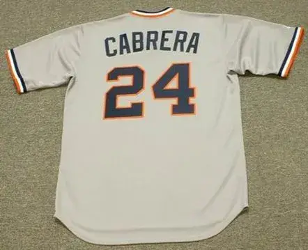 MIGUEL CABRERA Detroit Tigers 1980’s Majestic Cooperstown Throwback Jersey 