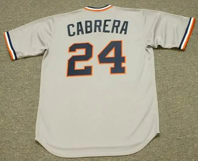 MIGUEL CABRERA Detroit Tigers 1980’s Majestic Cooperstown Throwback Jersey 