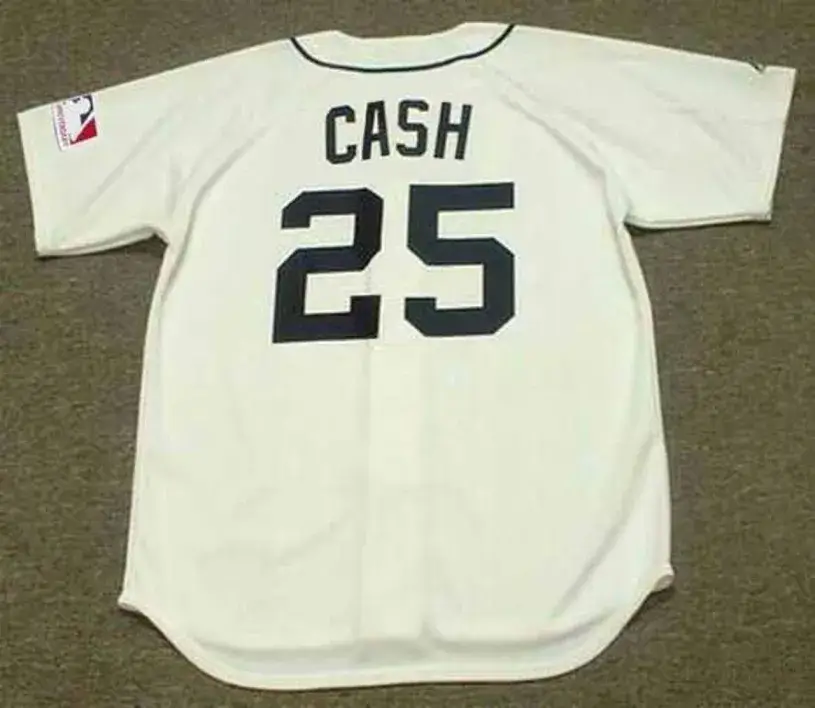 NORM CASH Detroit Tigers 1969 Home Majestic Throwback Baseball Jersey 