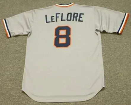 RON LeFLORE Detroit Tigers 1976 Majestic Cooperstown Throwback Away Baseball Jersey 