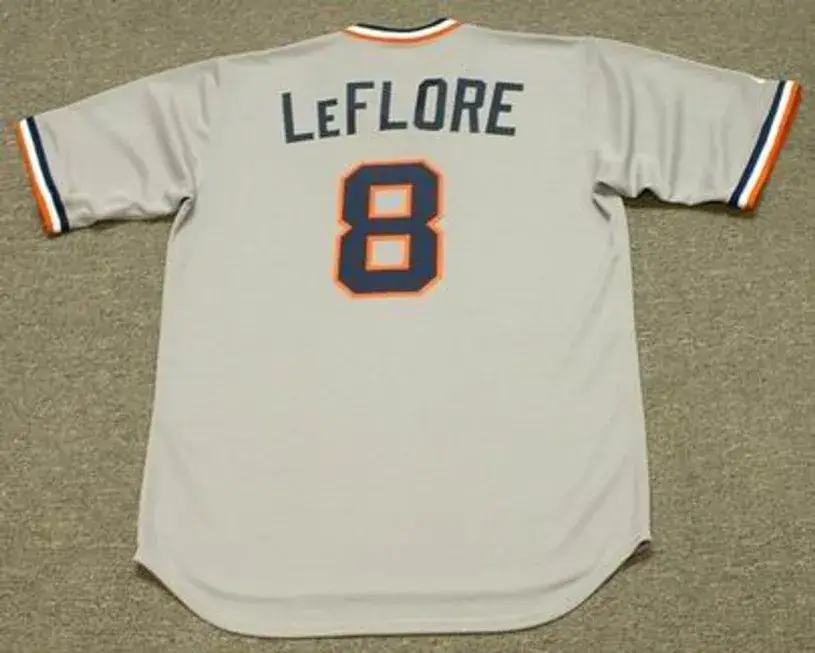 RON LeFLORE Detroit Tigers 1976 Majestic Cooperstown Throwback Away Baseball Jersey 