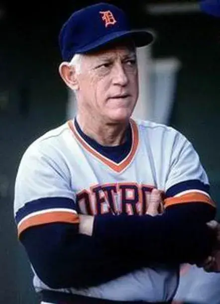 SPARKY ANDERSON Detroit Tigers 1984 Majestic Cooperstown Throwback Away Baseball Jersey 