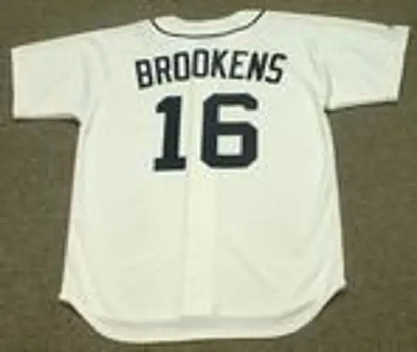 TOM BROOKENS Detroit Tigers 1984 Home Majestic Throwback Baseball Jersey 