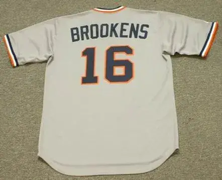 TOM BROOKENS Detroit Tigers 1984 Majestic Cooperstown Throwback Away Baseball Jersey 