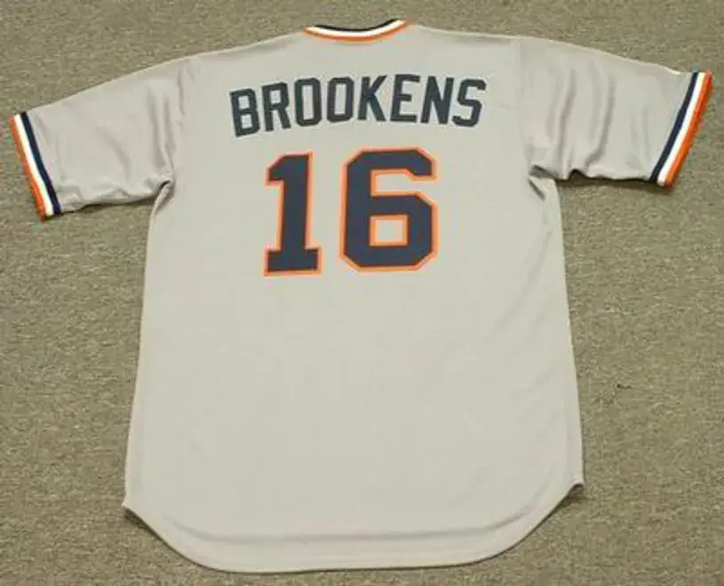 TOM BROOKENS Detroit Tigers 1984 Majestic Cooperstown Throwback Away Baseball Jersey 