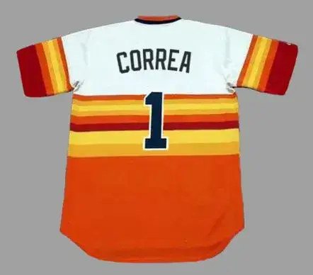 CARLOS CORREA Houston Astros 1980’s Home Majestic Throwback Baseball Jersey 