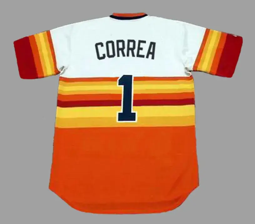 CARLOS CORREA Houston Astros 1980’s Home Majestic Throwback Baseball Jersey 