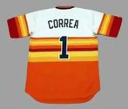 CARLOS CORREA Houston Astros 1980’s Home Majestic Throwback Baseball Jersey 