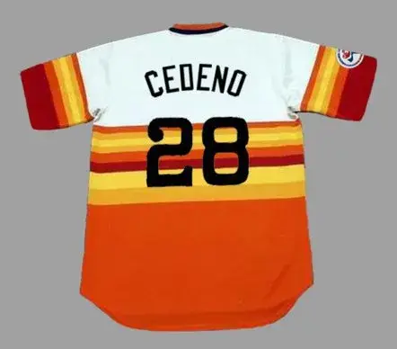 CESAR CEDENO Houston Astros 1976 Home Majestic Baseball Throwback Jersey 