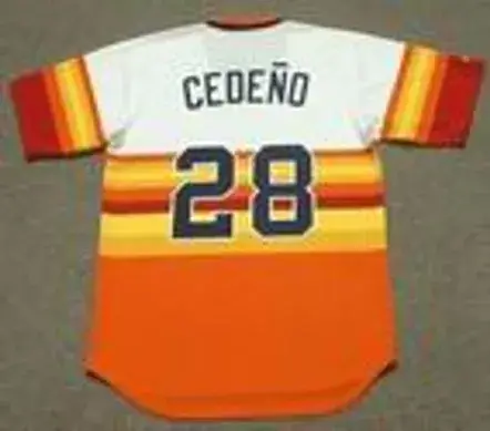 CESAR CEDENO Houston Astros 1980 Home Majestic Baseball Throwback Jersey 