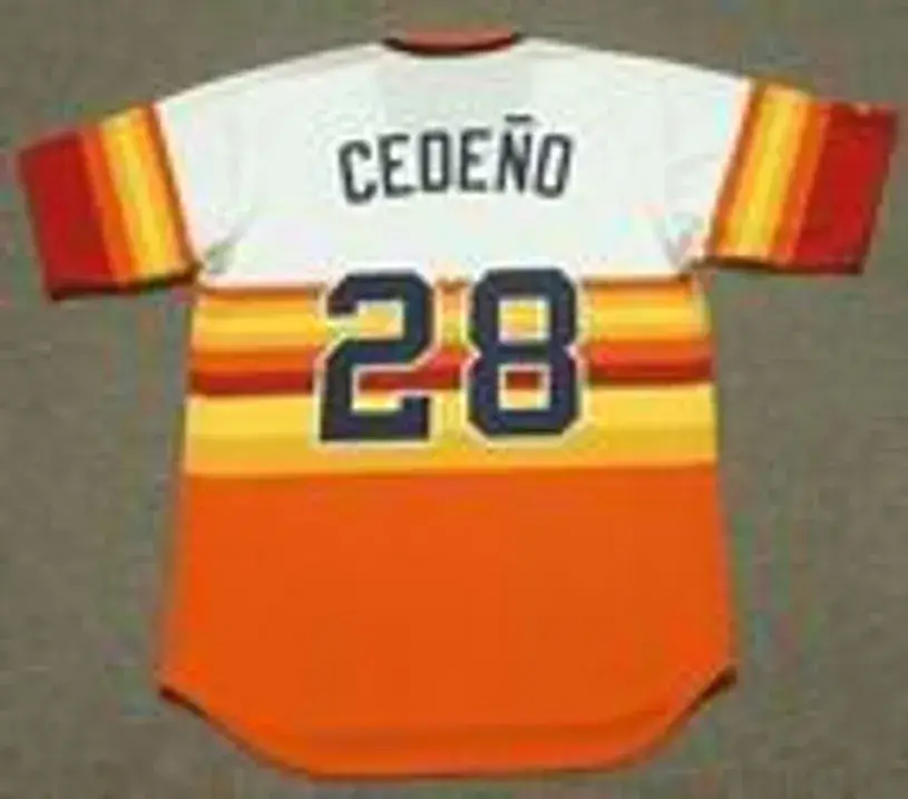 CESAR CEDENO Houston Astros 1980 Home Majestic Baseball Throwback Jersey 